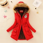 Зимняя куртка CWFMZQ, женские парки, меховое длинное пальто с карманами, на молнии, с капюшоном, хлопковая ватная теплая верхняя одежда, Женская ветровка 3XL