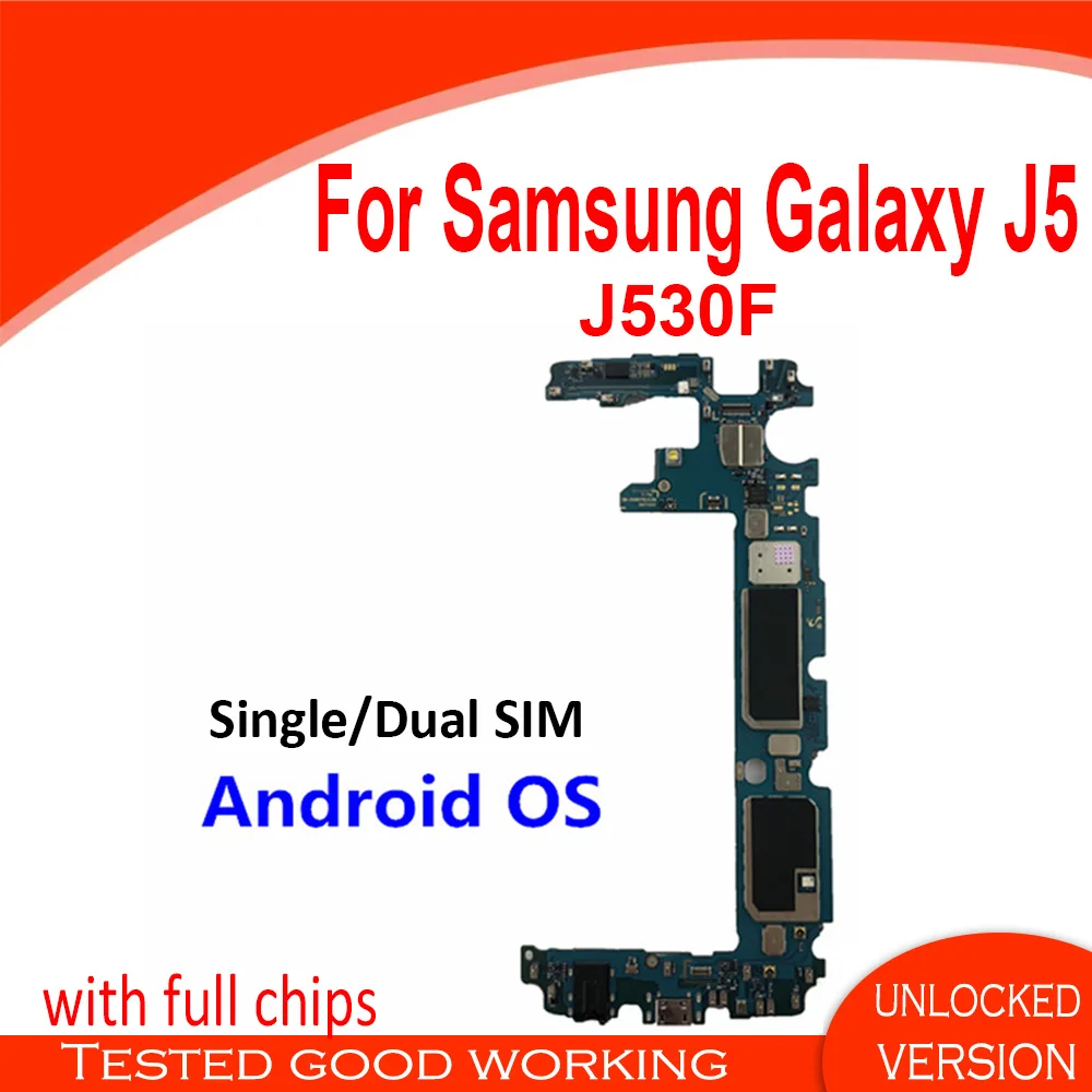 Оригинальная материнская плата с одной SIM картой для Samsung Galaxy J5 J530F 100%