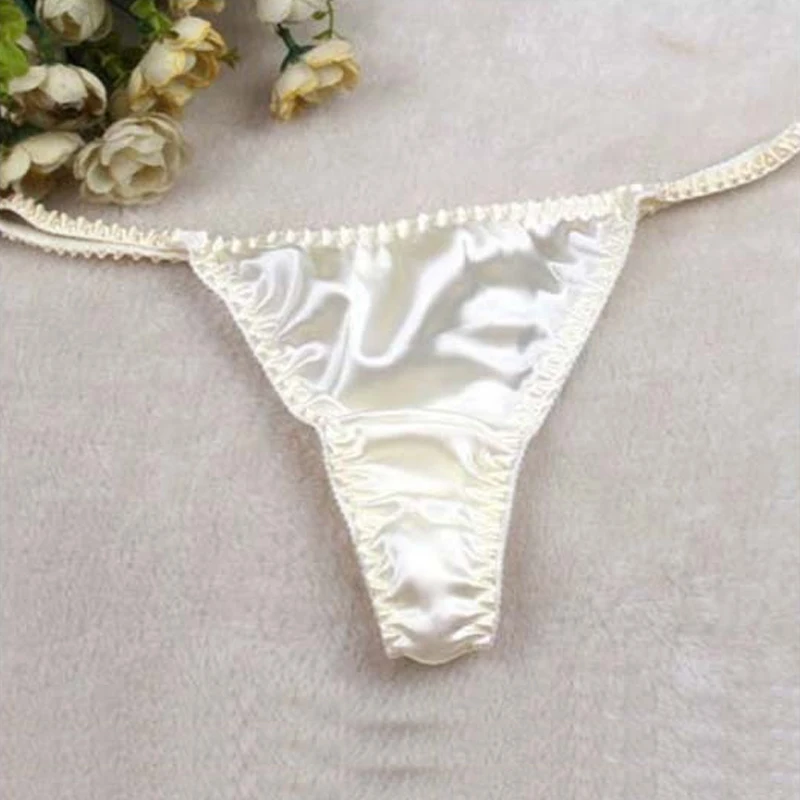 100% шелк тутового шелкопряда Трусы стринги сексуальные трусики с низкой талией