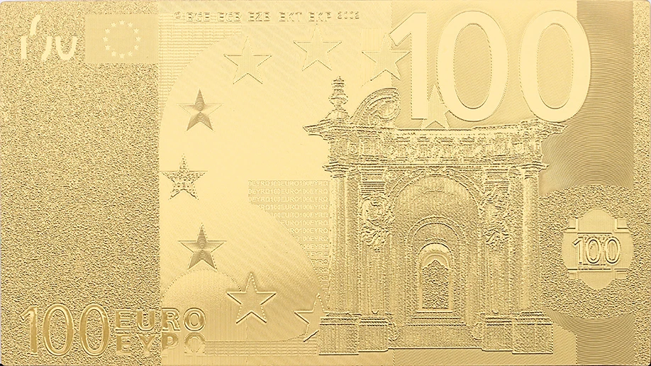 Памятная монета 100 евро старая банкнота 24k позолоченная Рождественская
