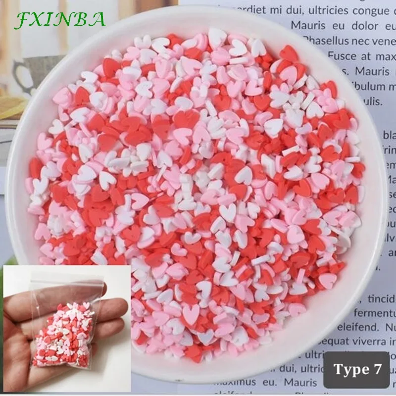 Type 7 FXINBA 10 г Fimo амулеты дополнение разбрызгивает слизь наполнитель пушистая клейкая масса Игрушки слизь Поставки аксессуары глина DIY ломтики торта десерт - Цвет: Type 7