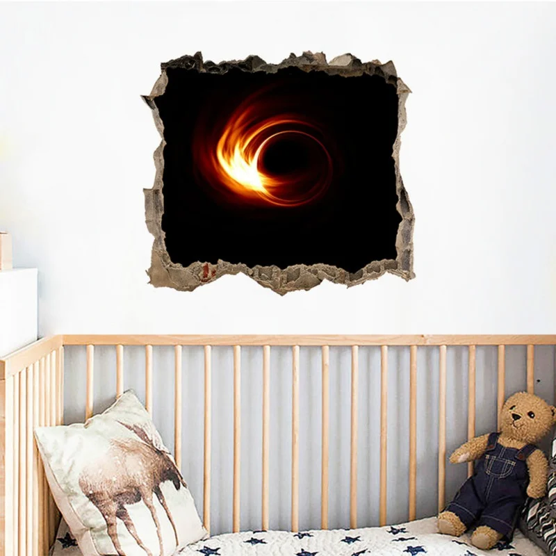 Креативные 3D Звездные настенные наклейки с черными отверстиями обои для