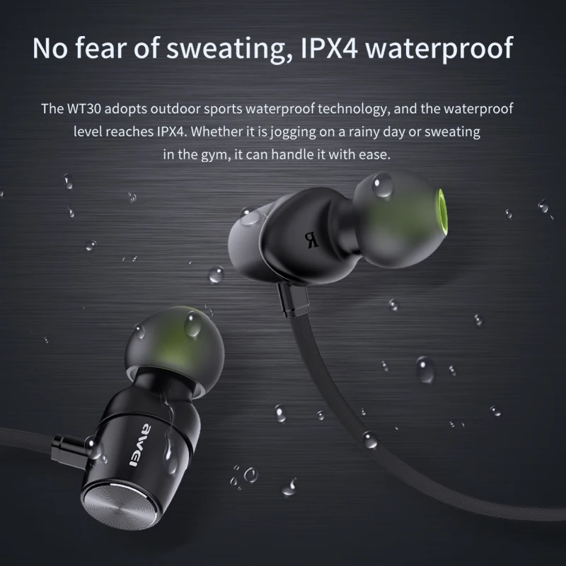 Наушники AWEI с шейным ободом спортивные наушники магнитные беспроводные Bluetooth