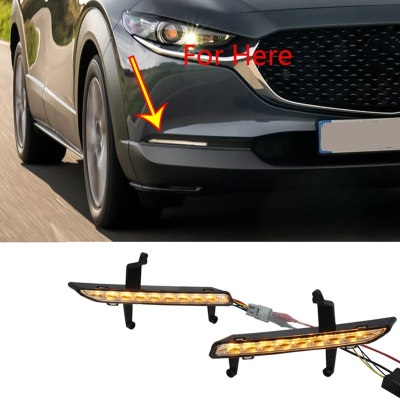 

Автомобильные DRL Светодиодный дневной светильник противотуманных фар украшения динамичные плавные светильник для Mazda CX30 CX-30 2018-2019