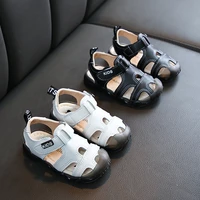 classic boys sandals kids beach shoes 2021 summer brand new anti kick children flat sandals soft cut outs toes covered toddlers
