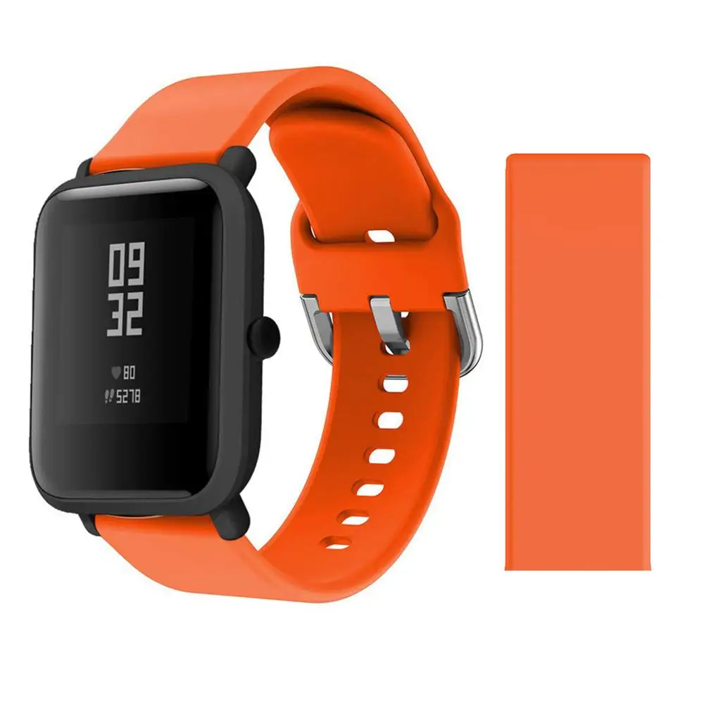 orange Силиконовый ремешок для часов amazfit ремешок Bip Band 20 мм ремешок galaxy Watch active/Garmin vivoactive 3 - Цвет ремешка: orange