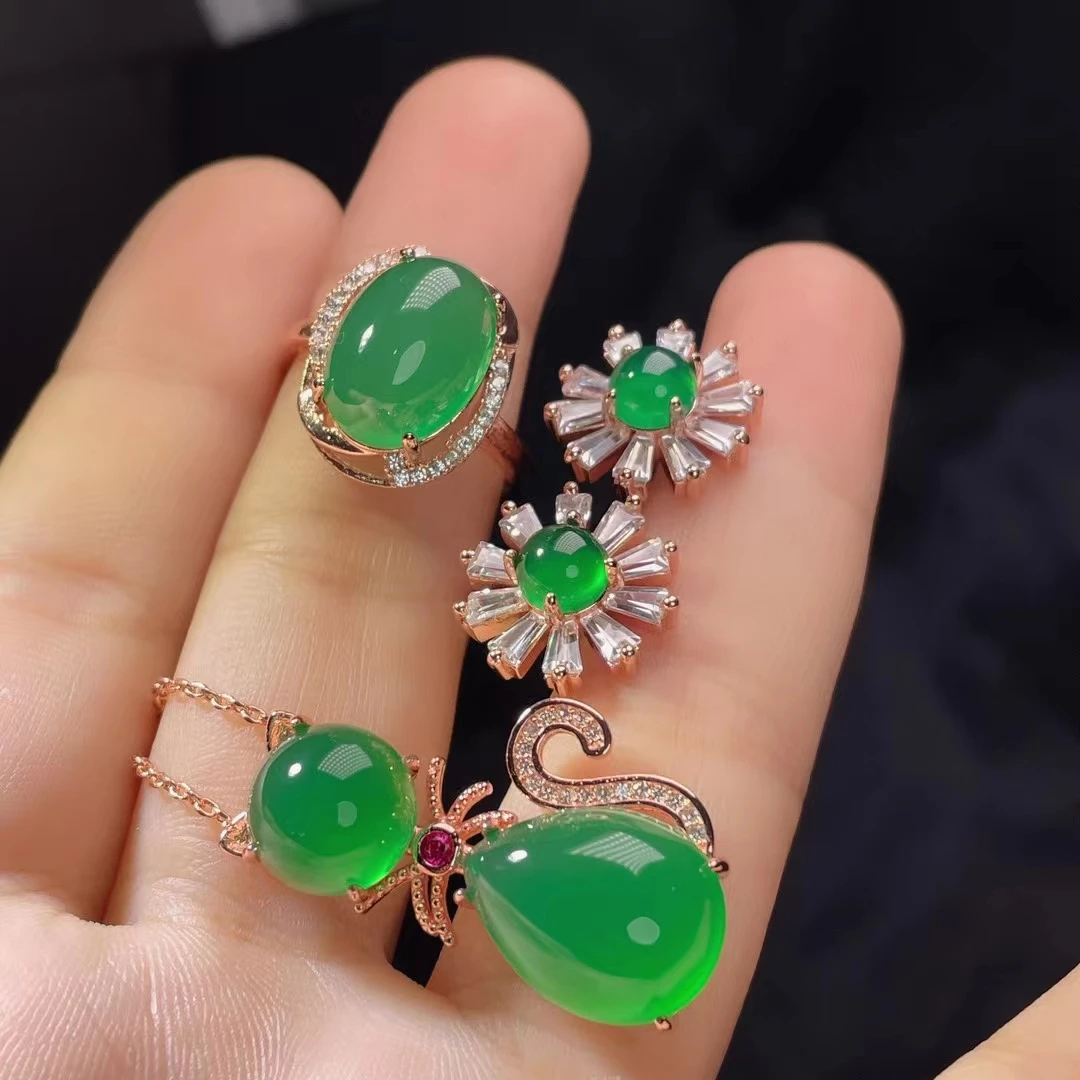 Женский комплект из колье и серёг серебра 925 пробы | Украшения аксессуары