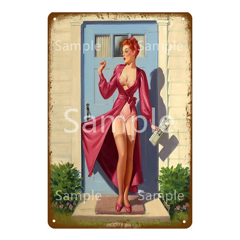 Красивый плакат Винтаж с морячкой-красавицей на металлической табличке для бара, кафе, украшения паба, ретро стены, декоративного домашнего декора YL069