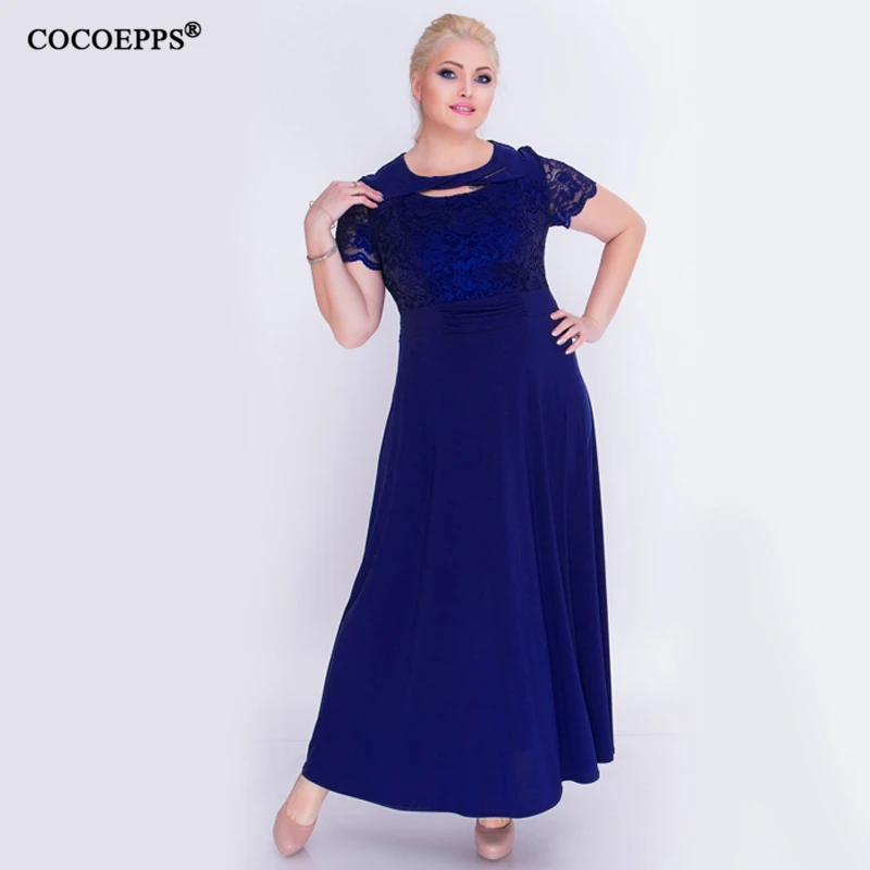 Женское кружевное платье в стиле пэчворк Элегантное макси большого размера 6xl