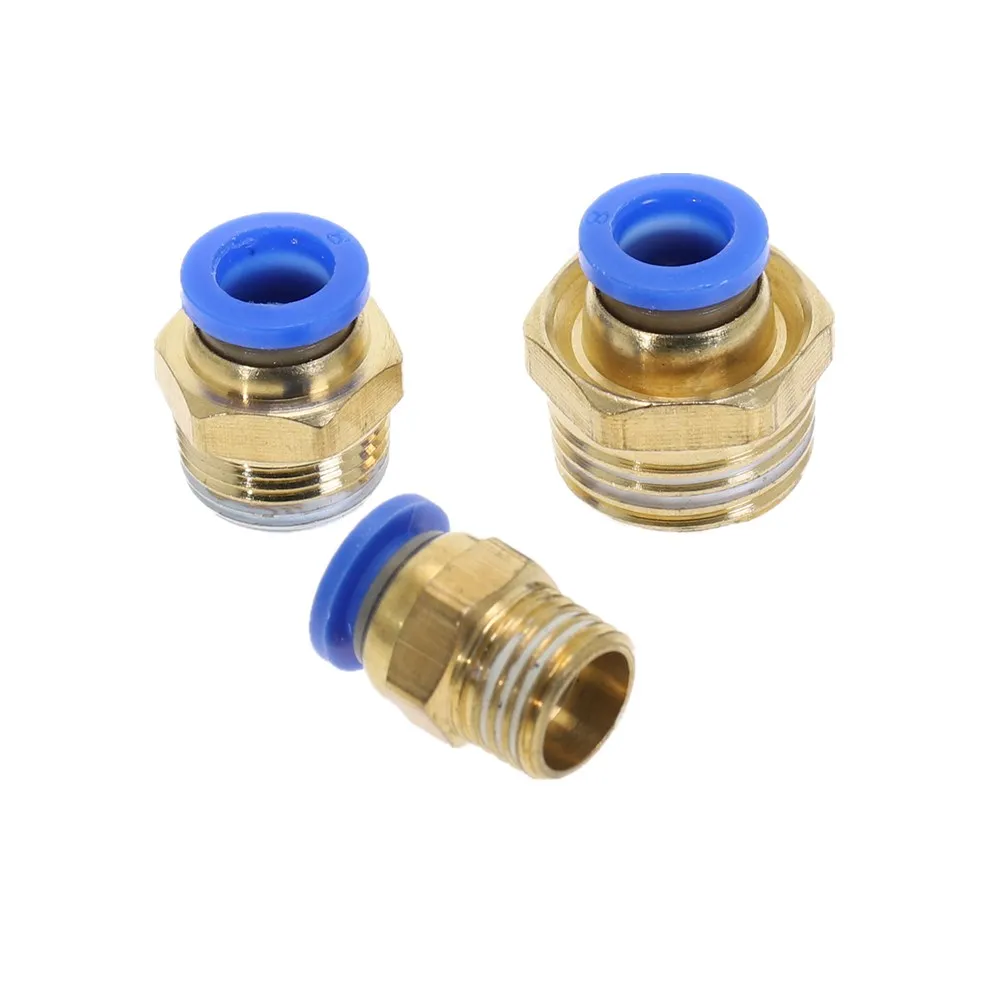 1 шт. PC8 пневматические фитинги мм с наружной резьбой M5 M6 1/8 1/4 3/8 1/2 01 02 03 04 для пробки