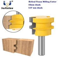 justinlau 12mm shank helical tenon milling cutter carbide tipped cutter woodworking machinery parts milling cutters for wood