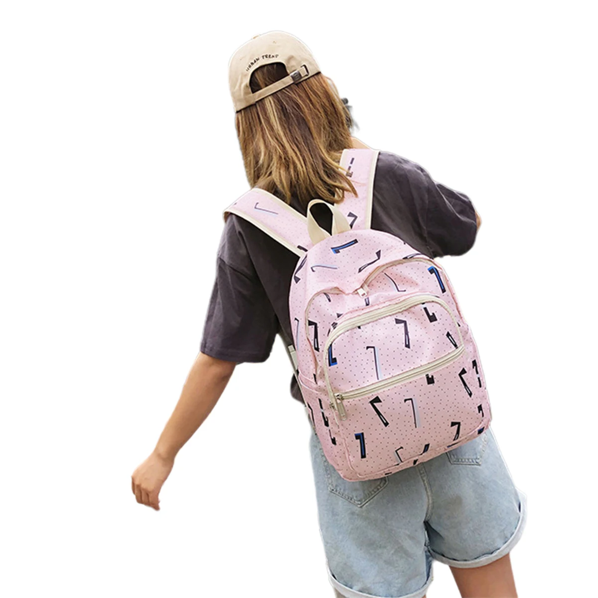Унисекс износостойкий рюкзак легкая модная нейлоновая дорожная сумка с принтом