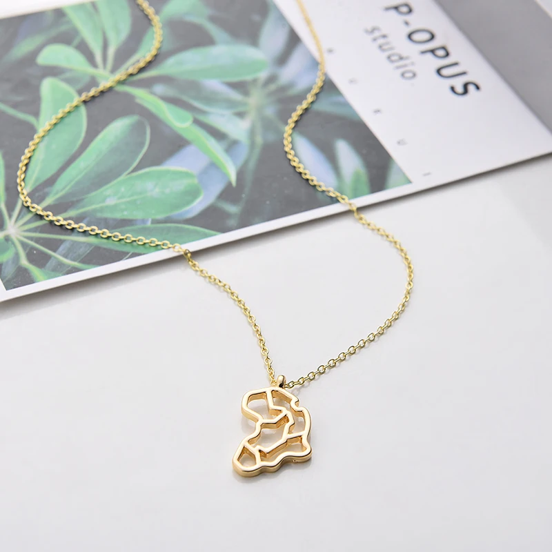 5 Hollow Africa Map country city pendant chain Necklace Geography distribution Egypt South Kenya Hometown jewelry |