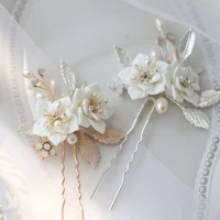 slbridal freshwater pearls ceram flower opal crystal alloy bridal hair pin wedding hair sticker hair accessories women jewelry