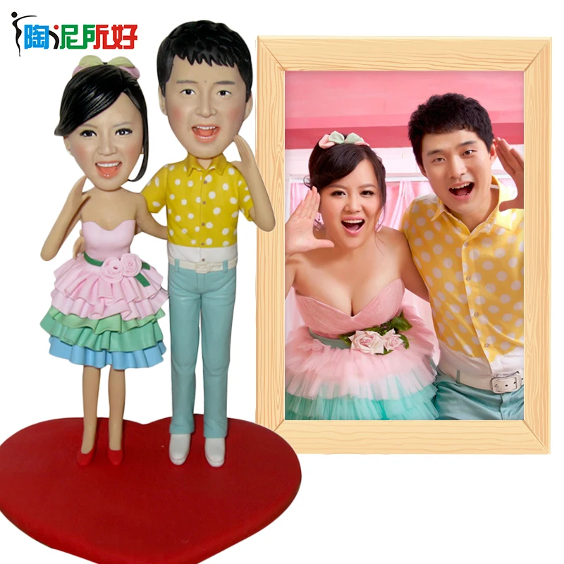 

Фигурки TNSH на заказ, из полимерной глины, миниатюрные, ручной работы, для невесты и жениха, свадебное украшение, топпер для торта, подарок на ...