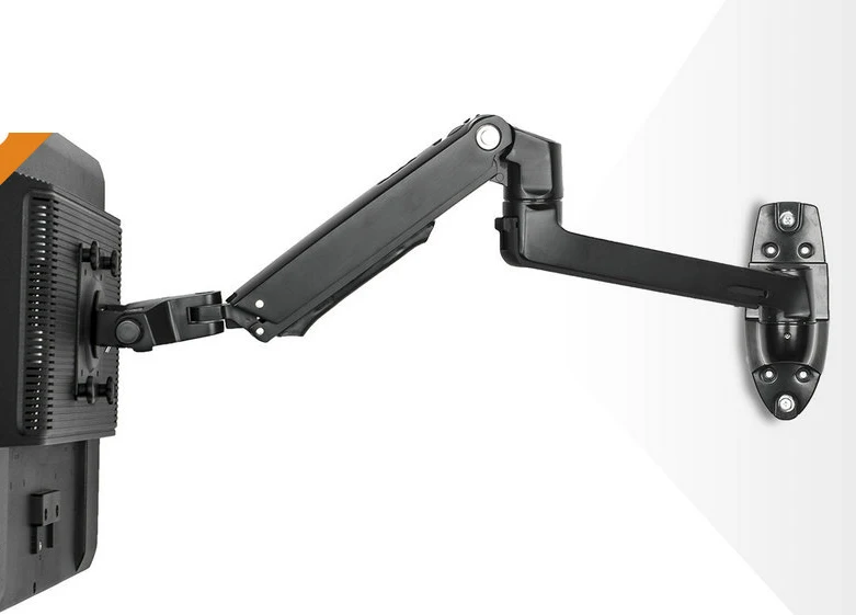 Черный DLM-7012 1"-27" настенный кронштейн для ЖК-монитора, стойка для телевизора, алюминиевая вращающаяся на 360 градусов Поворотная двойная растягивающаяся рукоятка 1-10 кг - Цвет: Черный