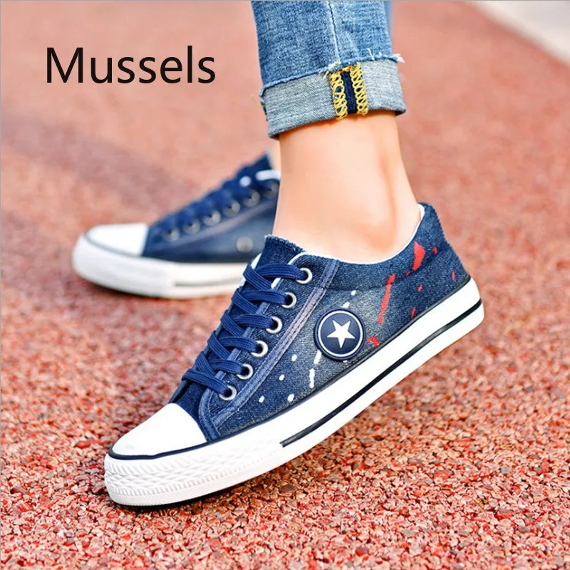 Модные кроссовки Джинсовая Повседневная обувь женская летняя резиновая