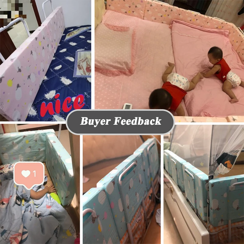 

Babyinner 60cm Baby Bed Bumper Anti-Collision Beds Crib Rails Adjustable Height Newborn Fence Safety Guardrail Accessories