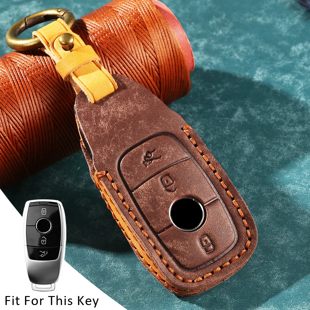 Высококачественный кожаный чехол для автомобильного ключа защитный Mercedes Benz 2017 E