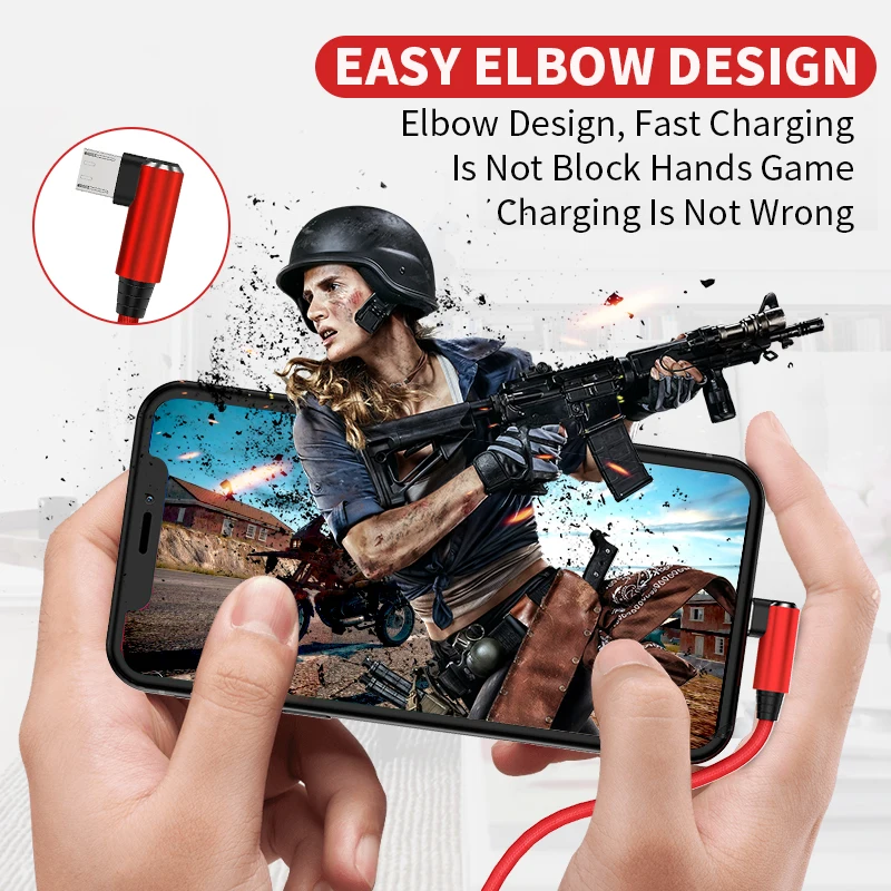 Posugear Micro USB кабель для быстрой зарядки шнур 90 градусов локоть нейлоновый плетеный