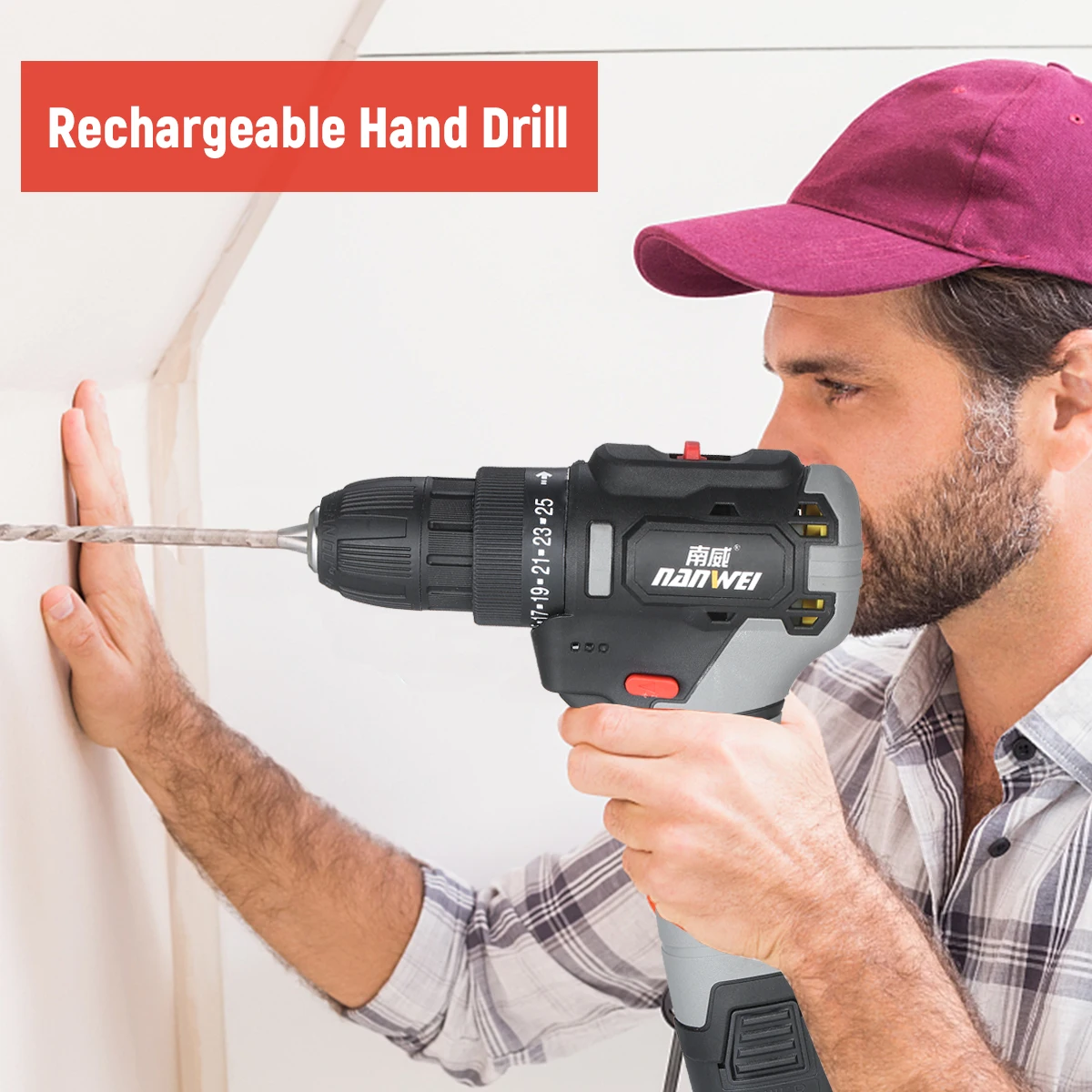 

KKMOON Brushless Lithium Electric Drill Set Two-speed Rechargeable Drill Electric Hand Drill with Socket Screw Bits Twist Drills