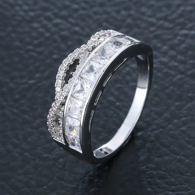 Женское кольцо модный дизайн циркониевое шарм индивидуальность круглая форма