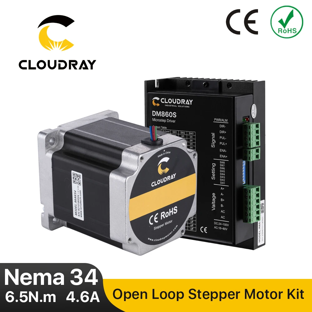 Price Cloudray nema 34 jogo aberto 6.5n. m 4.6a dm860s 2.4a 7.2a do motorista do motor deslizante do laço para a máquina de trituração da gravura do cnc da impressora 3d