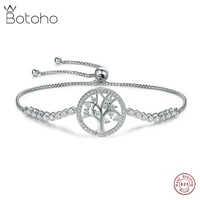 botoho new 100 real adjustable 925 sterling silver tree of life bracelet simple design for women making party birthday gift