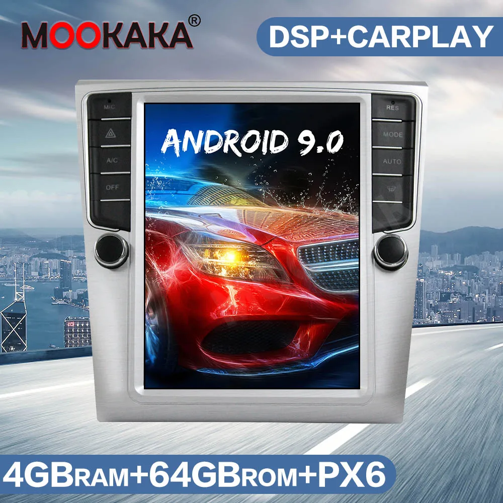 DSP Tesla Style Android 9 0 4 + 64GB Автомагнитола GPS-навигация для VW Volkswagen Magotan 2012-2015 аудио плеер