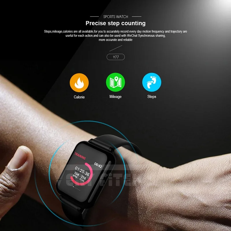 B57 Smart Watch Waterproof Fitness tracker Blood pressure Heart Rate Monitor Bluetooth Smartwatch Men Woman Bracelet | Спорт и
