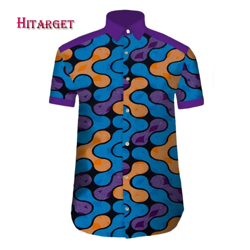 Мужская рубашка 2018 Новая африканская мужская одежда с коротким рукавом Дашики