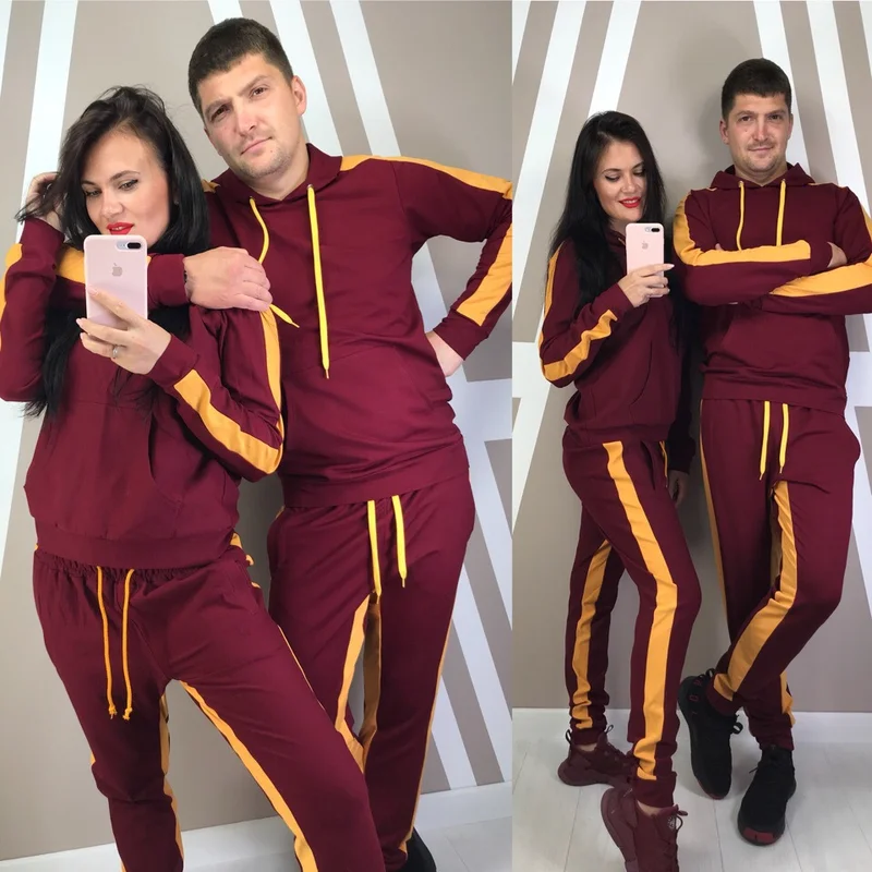 Спортивный костюм унисекс повседневный худи с длинным рукавом комплект из двух