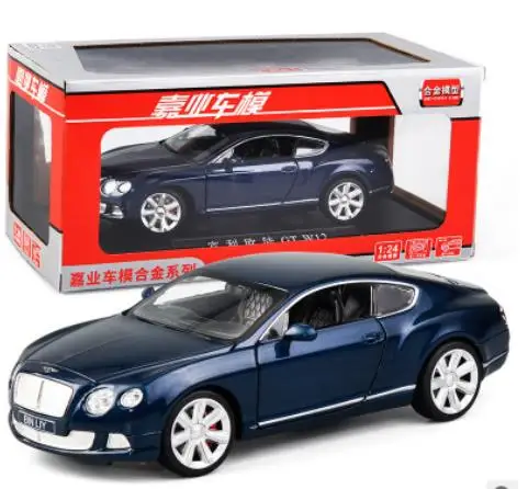 Blue with box 1:24 моделирование Бентли Континентальный сплав модель автомобиля коллекционная игрушка автомобиль литье под давлением модель внутреннего украшения Дети День рождения - Цвет: Blue with box