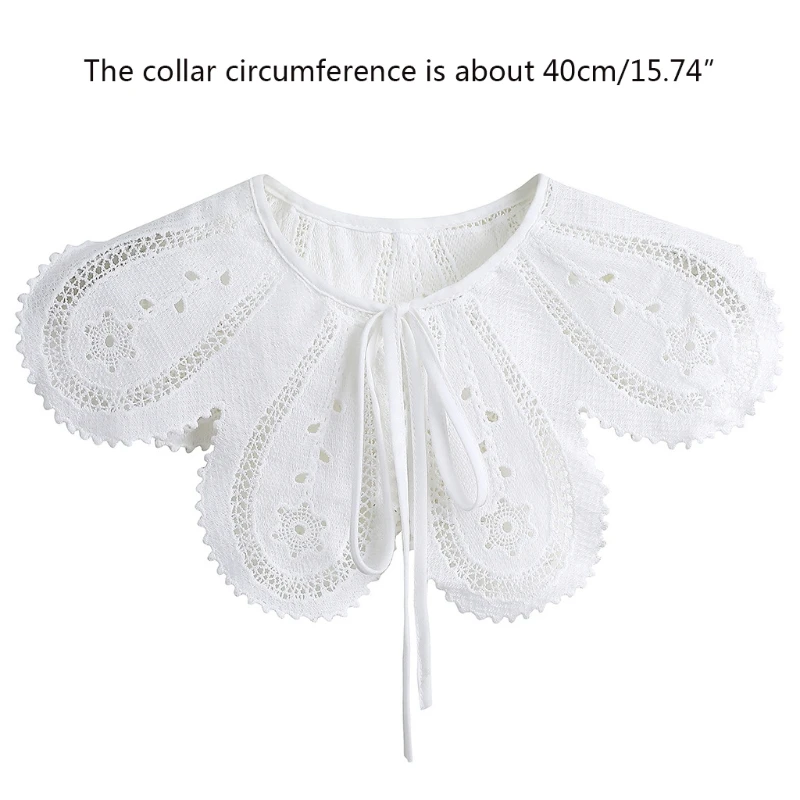 

Floral Shape Lace False Shirt Collar Sweet Hollow Embroidery Fashionable Decorative Faux Collar Chic Detachable Collar