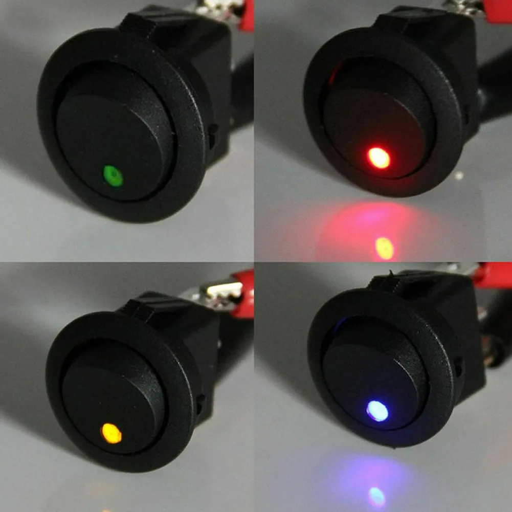 

20x LED Light 12V Car Auto Boat Round Rocker ON/OFF TOGGLE SPST SWITCH High Quality And Durable Car Rocker Rocker Switch