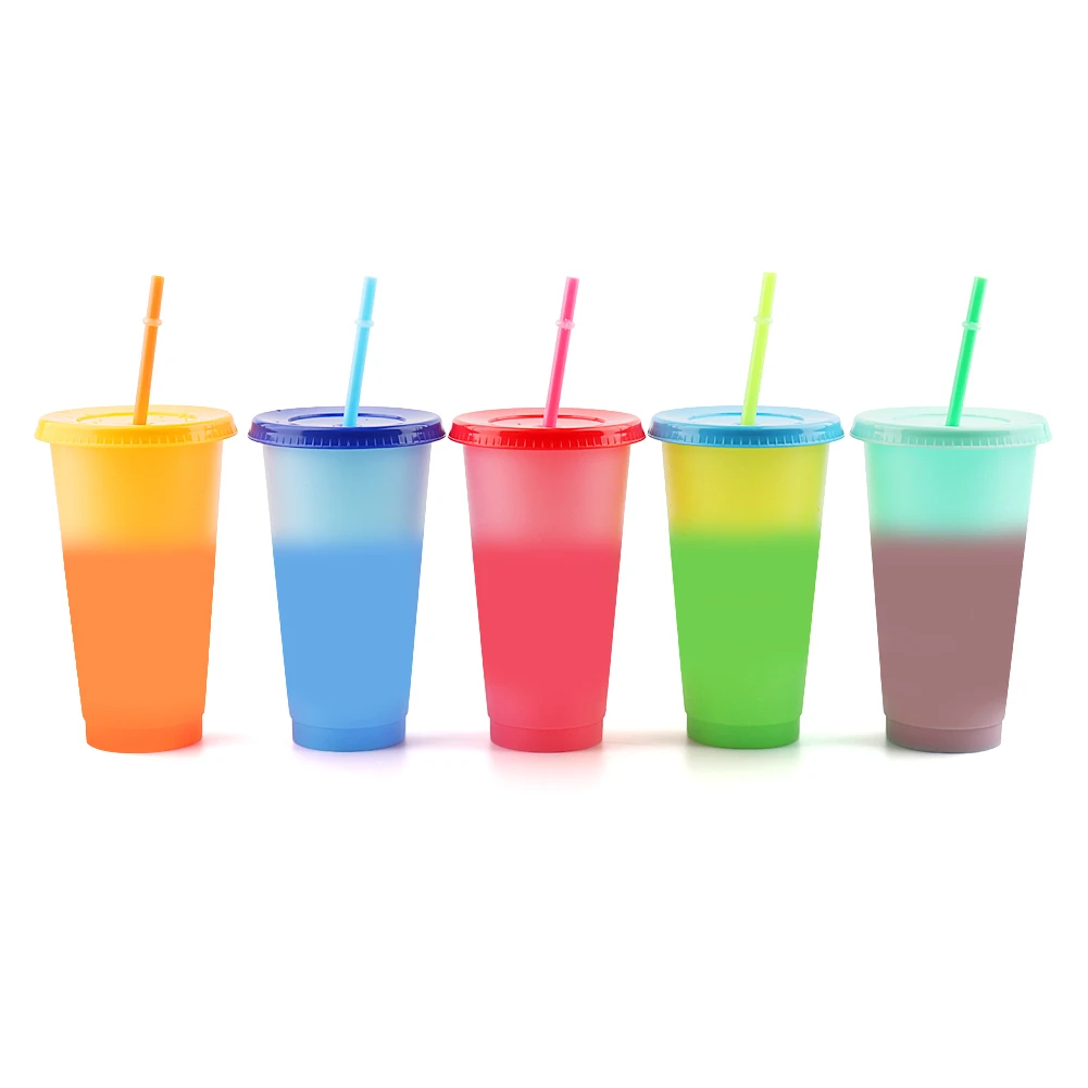Многоразовая пластиковая бутылка для воды 5 шт. меняющая цвет холодная чашка 700 мл