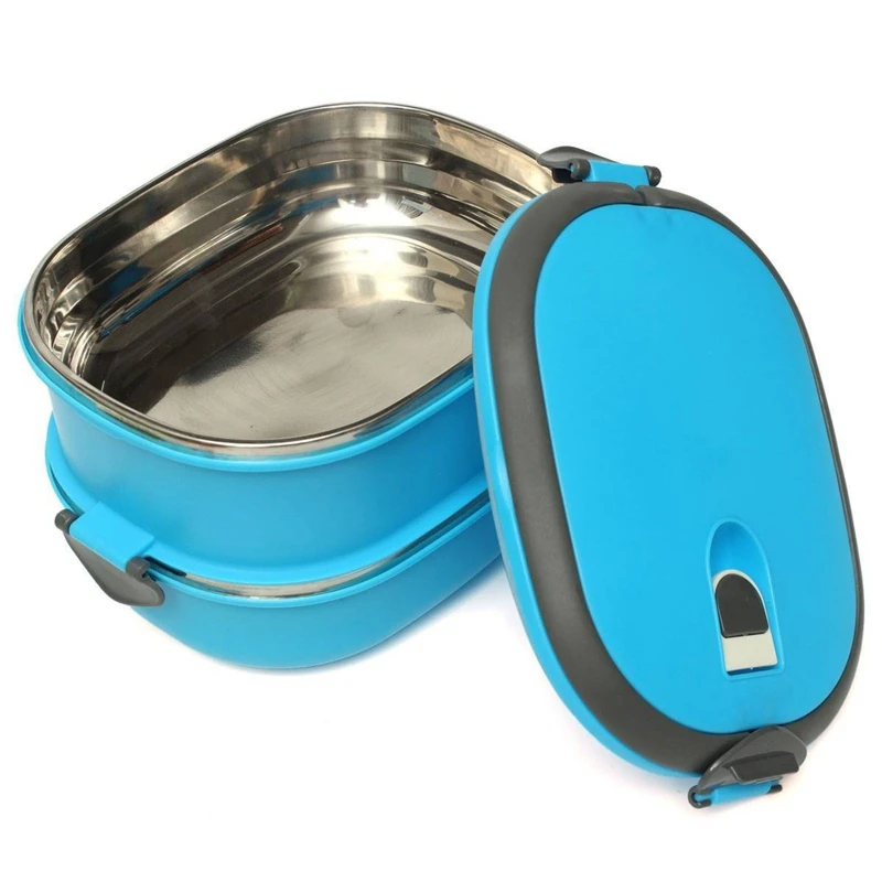 Компактная коробка для ланча из нержавеющей стали двухслойная грелки Bento пикника
