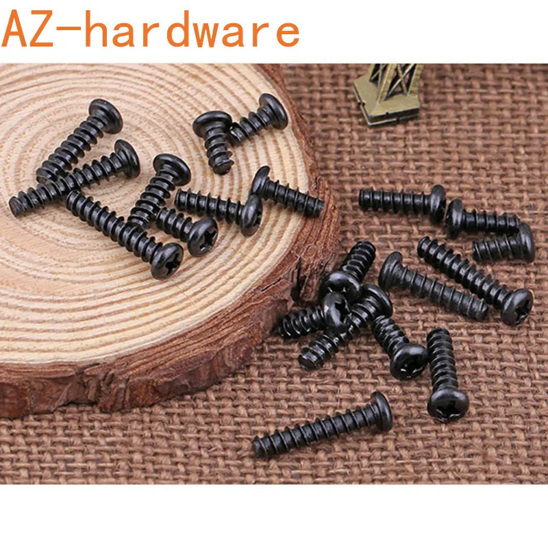 GuHua Black Cross Round Head Flat Tail Self Tapping Small Screw PB Philips Pan End Screws M1.4M2M2.3 1000PCS | Обустройство дома
