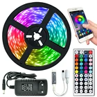 Светодиодная лента для освещения, Bluetooth, Wi-Fi, RGB, 5050, Fita, 16,4-65,6 футов, Luces, для вечеринок, спальни, телевизора, поддерживает управление Alexa, Google