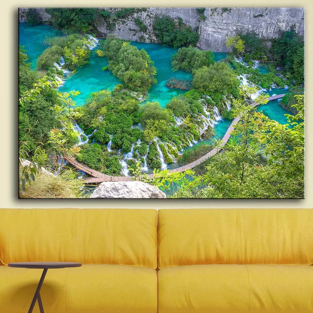 

5D diy diamond painting Plitvice Lakes Croatia landscape gift full square round drill mosaic embroidery sale rhinestones art