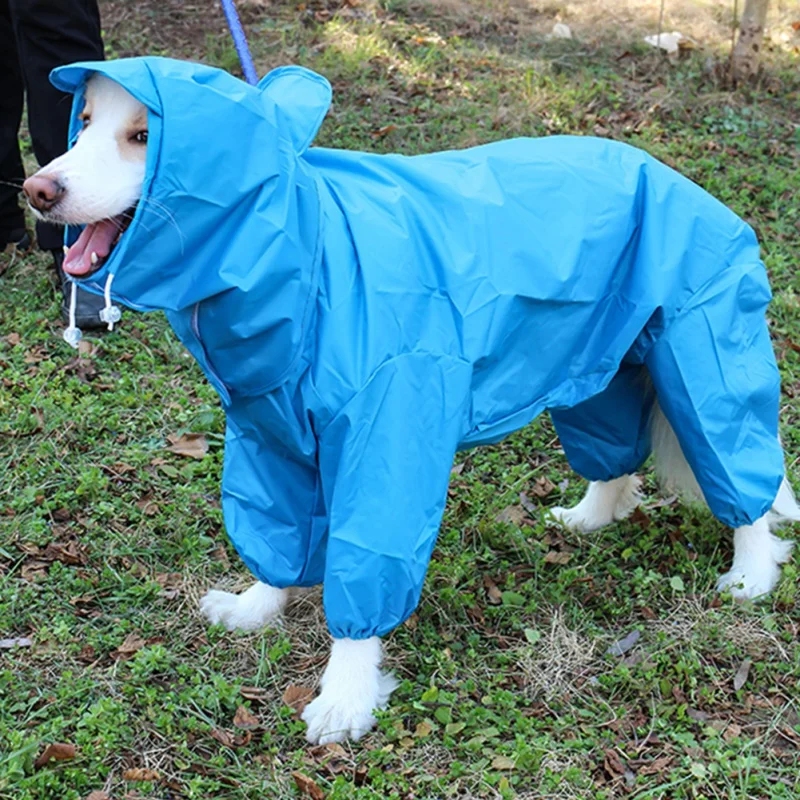 Длинный плащ для собак дышащий дождевик с дырками регулируемая кулиска прогулок