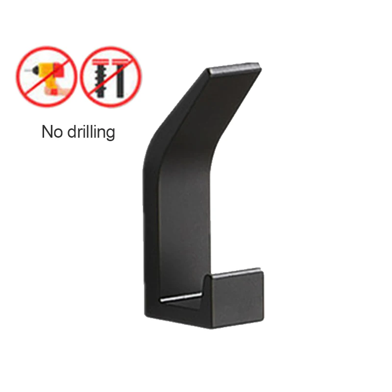 

Double Hook White Black Towel Hook For Bathroom Clothes Hook For Bedroom Robe Hook Coat Hook Room Kitchen Storage Accessories