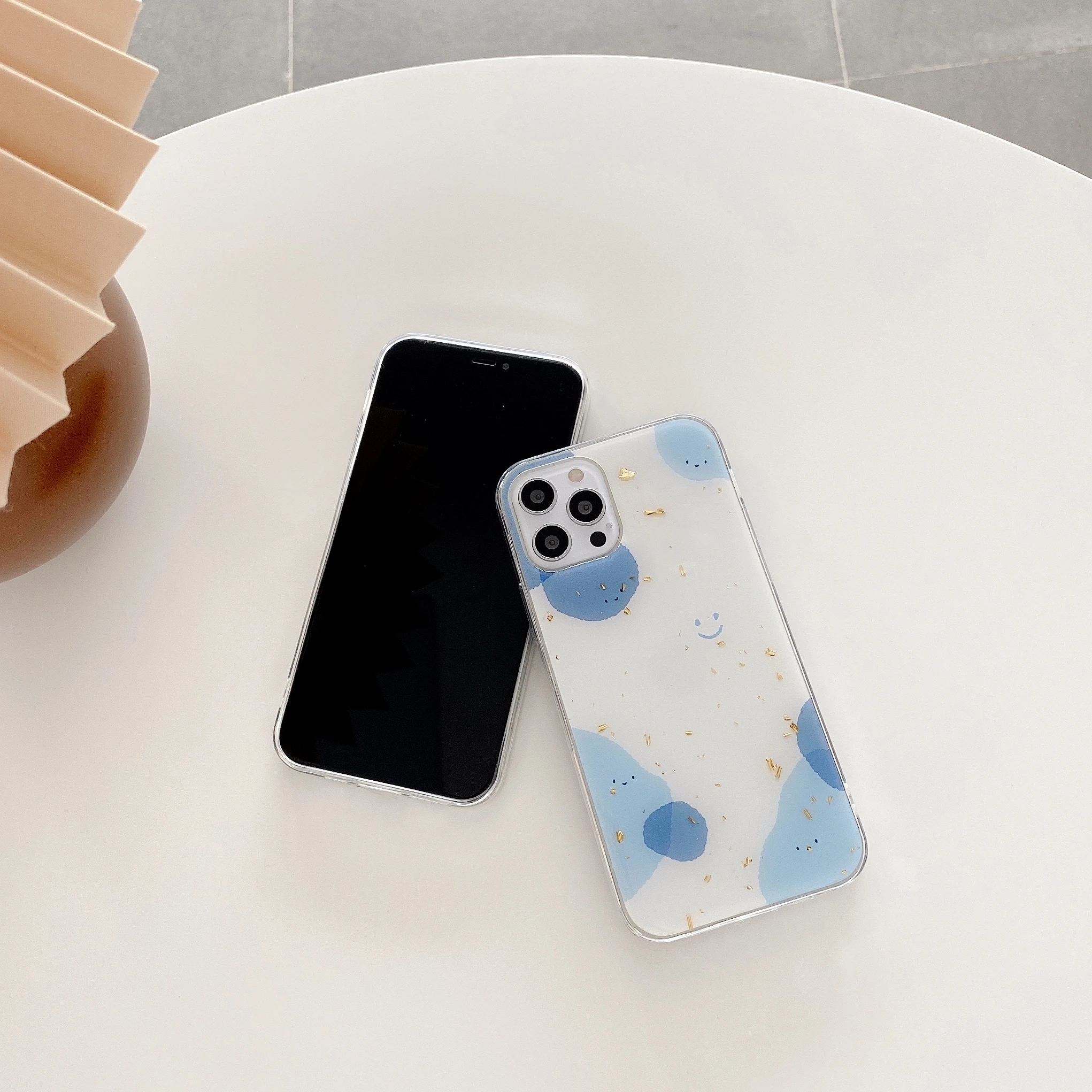 

Blue Mood Smiley Phone Case For iPhone 12 11 Pro Max Mini Shockproof Soft TPU For APPLE XS Max XS XR X 7 8 Plus Back Cover
