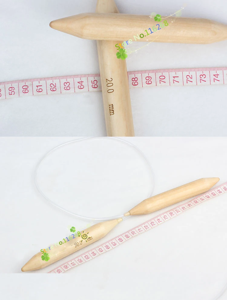 2 шт. 20 мм инструменты для игл круговые бамбуковые вязания толстых швейных