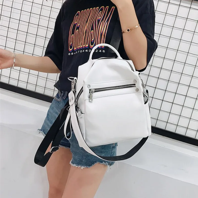 

Женский маленький рюкзак из мягкой искусственной кожи, дизайнерские брендовые многофункциональные одноцветные школьные сумки для девочек...