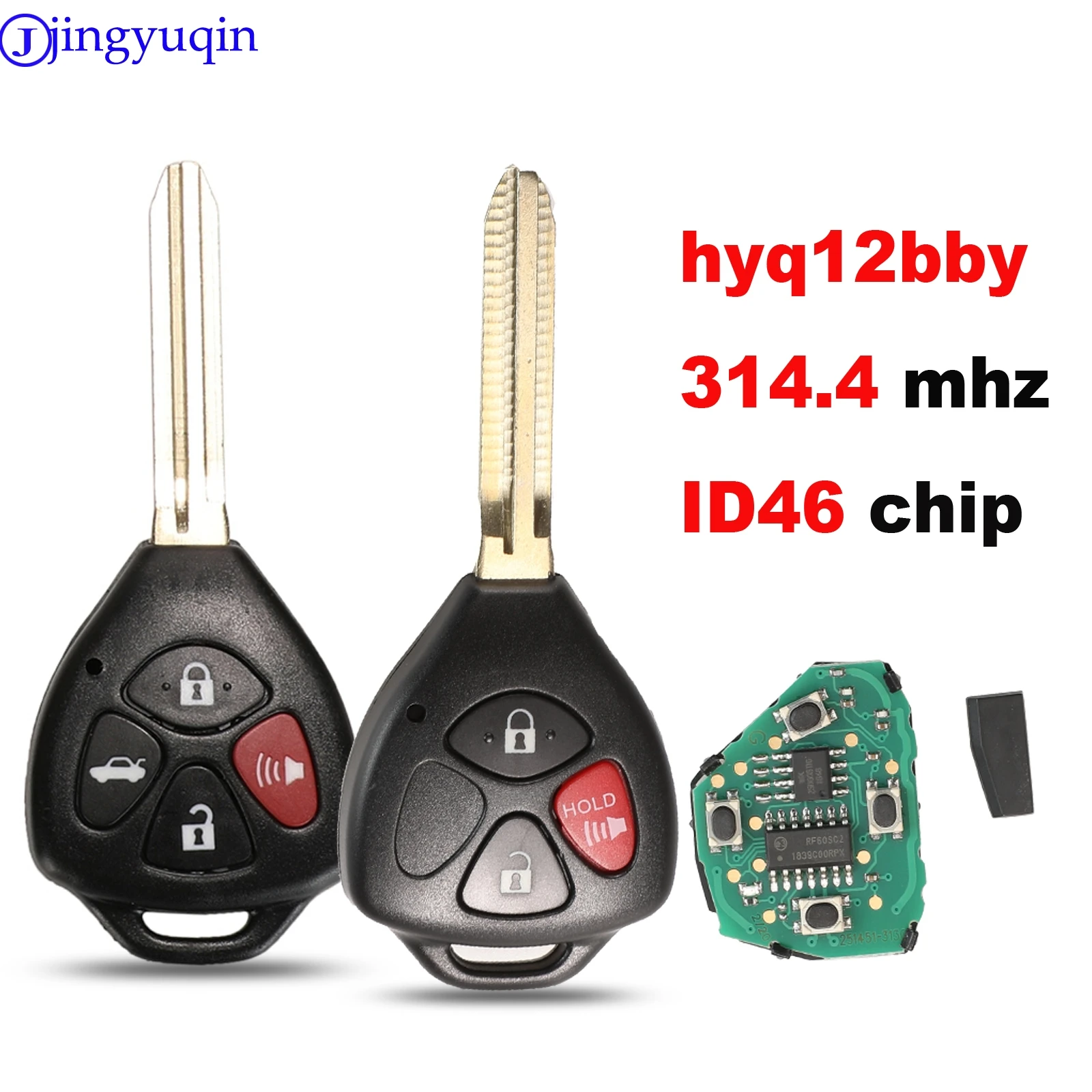 Jingyuqin HyQ12BBY 314 4 МГц ID67 3/4 кнопки дистанционного ключа автомобиля для Toyota Camry ключ