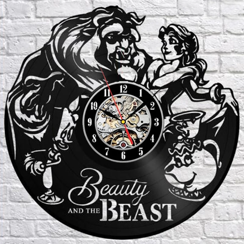 Винтажные виниловые настенные часы современный дизайн Мультяшные 3d-наклейки