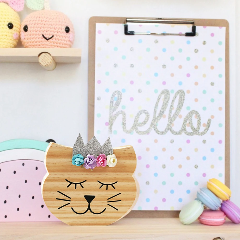 INS скандинавском Стиль твердой древесины настенное украшение в виде милых