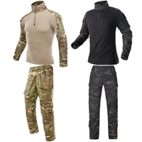 military tactical uniform army combat camouflage shirts or cargo pants with elbow knee pads suits airsoft paintball clothing