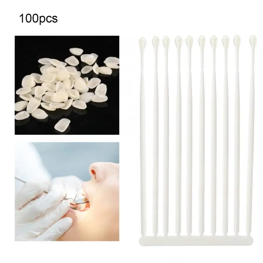 100pcs monouso materiali dentali pennello applicatore punta adesiva per corona di denti impiallacciatura di porcellana protesi strumento di cura orale pulito